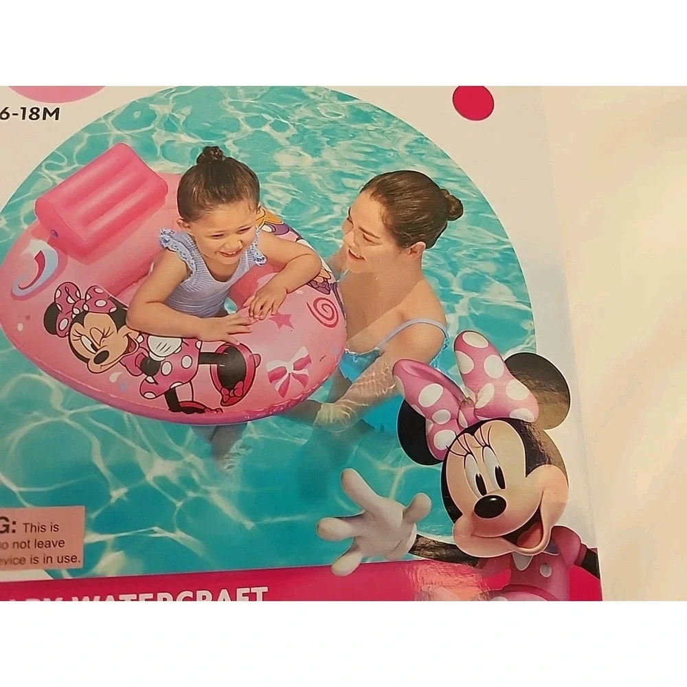 Minnie Mouse Disney Jr Baby/Toddler Pool Float Watercraft‎ Inflatable 6-18M NIB